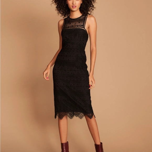 Trina Turk Vitality Crochet Knit Dress in Black - Picture 2 of 3